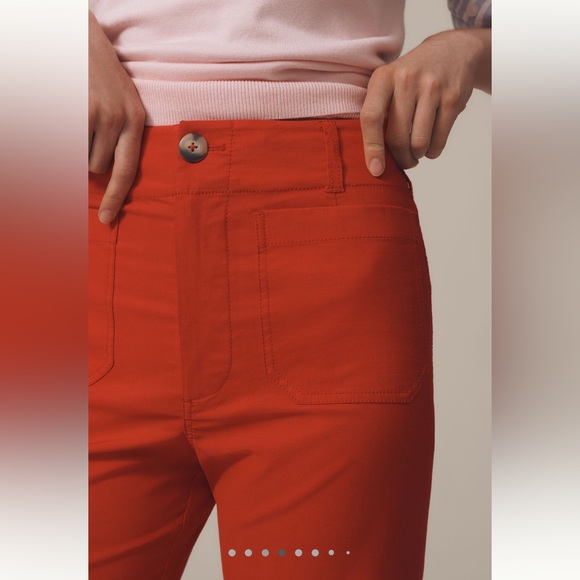 Anthropologie COLETTE Cropped Wide-Leg Pants Maeve Magic Fabric 16W Red NWT - Picture 5 of 15